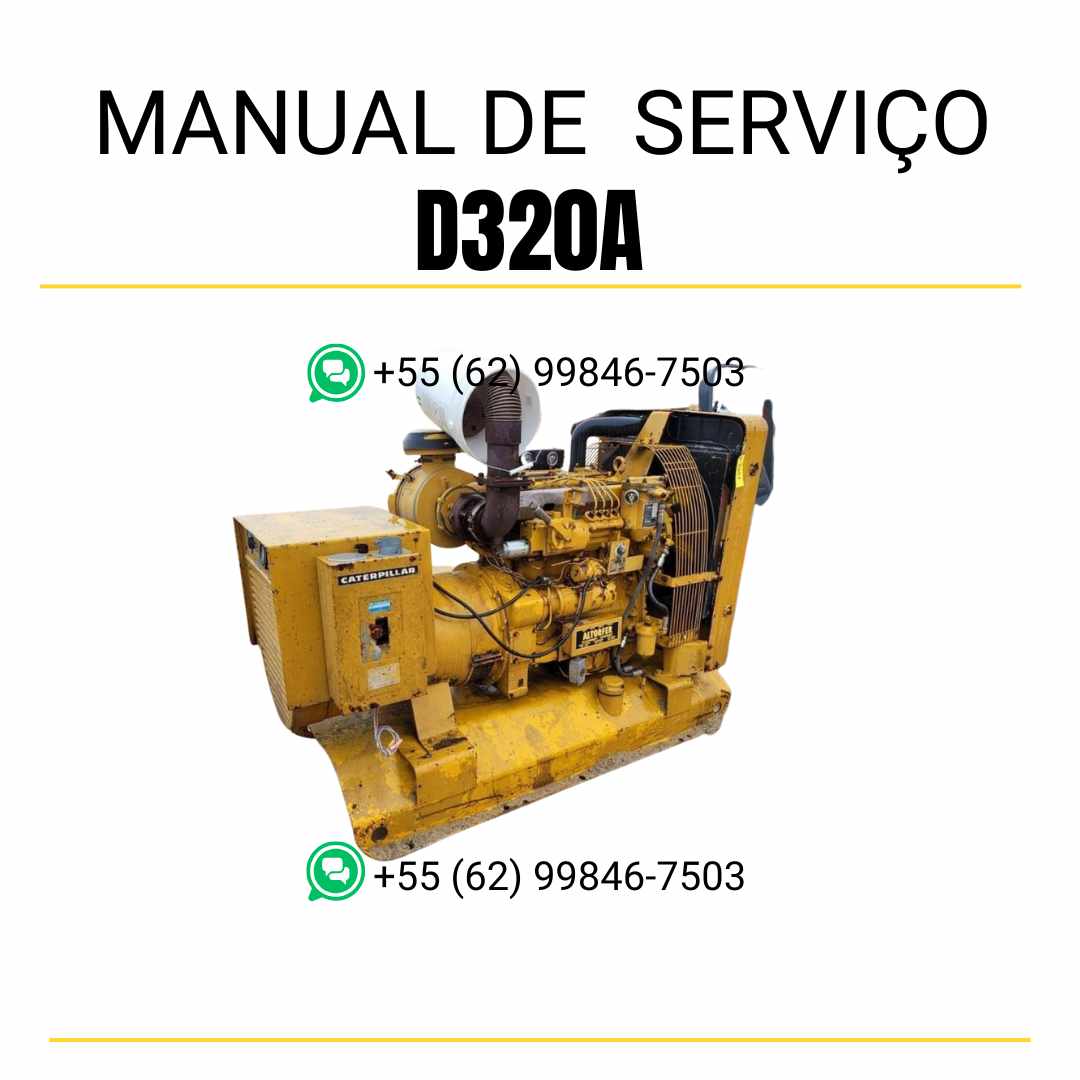 Manual de serviço do motor industrial Caterpillar D320A em PDF, com orientações técnicas, diagramas detalhados e guia completo de manutenção