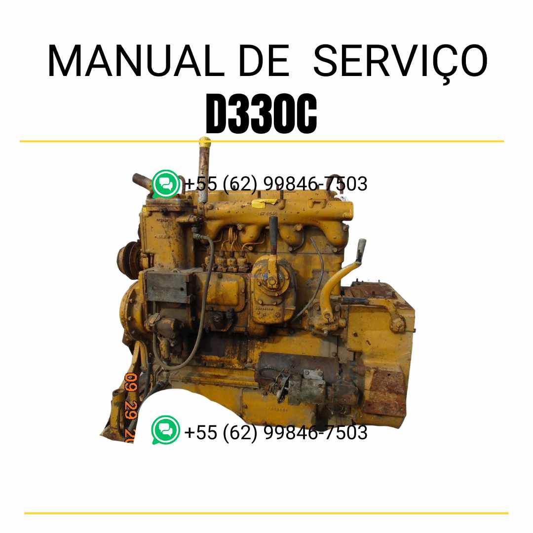 Manual de serviço em PDF do motor industrial Caterpillar D330C, com instruções de manutenção completas, diagramas técnicos e orientações detalhadas