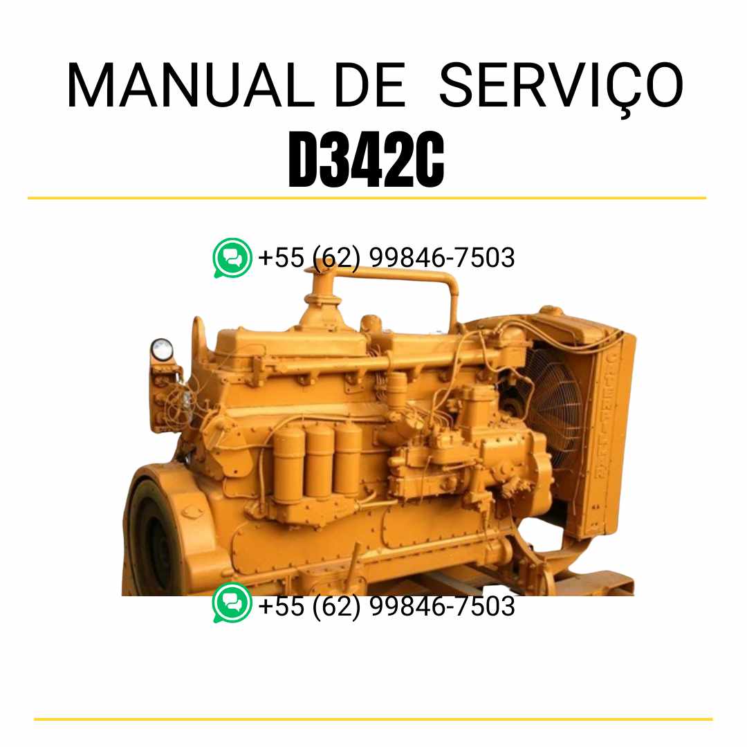 Manual de serviço do motor industrial Caterpillar D343 em PDF, trazendo guia completo de manutenção, instruções técnicas e diagramas ilustrados