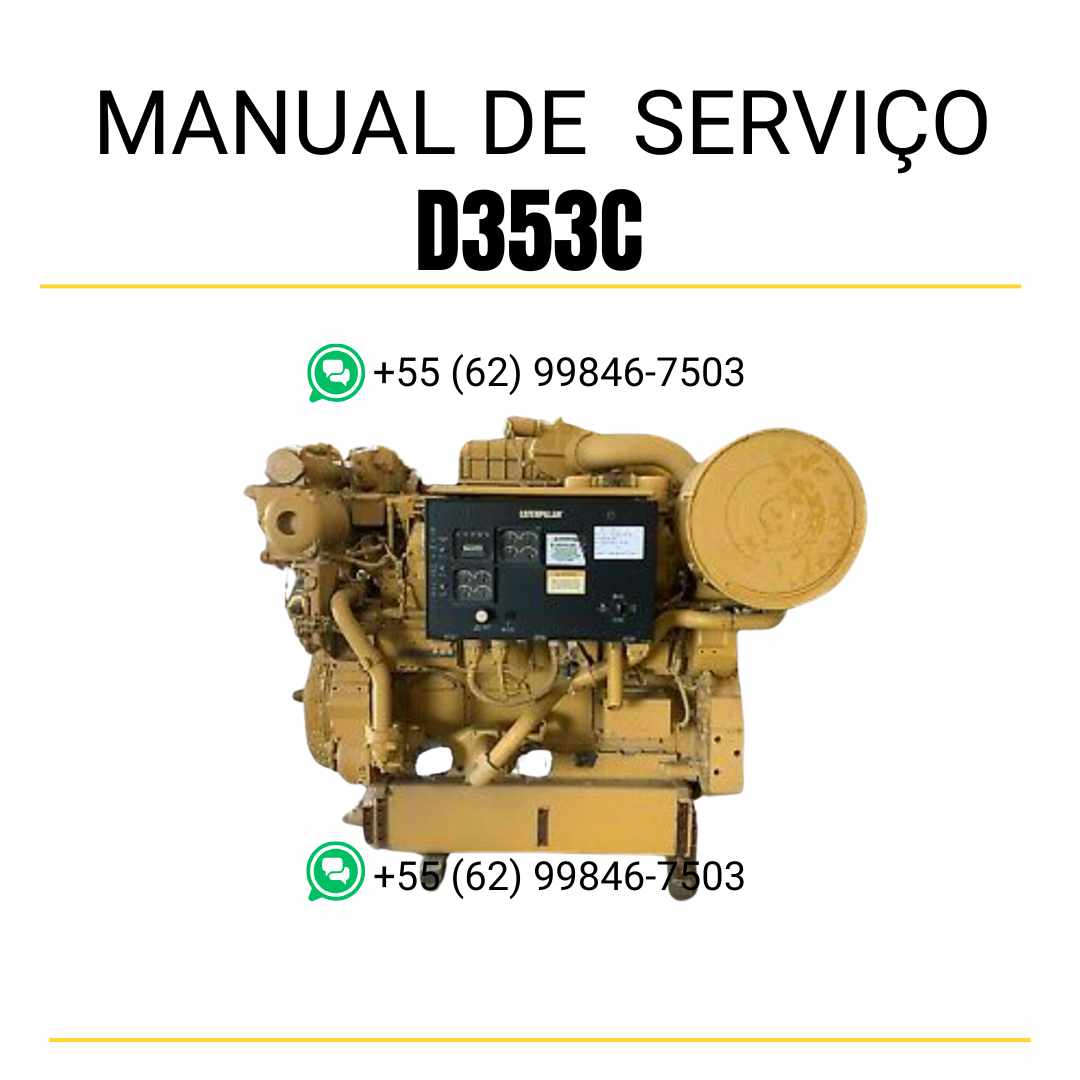 Manual de serviço em PDF do motor industrial Caterpillar D353C, com guia completo de manutenção, instruções técnicas e diagramas ilustrativos