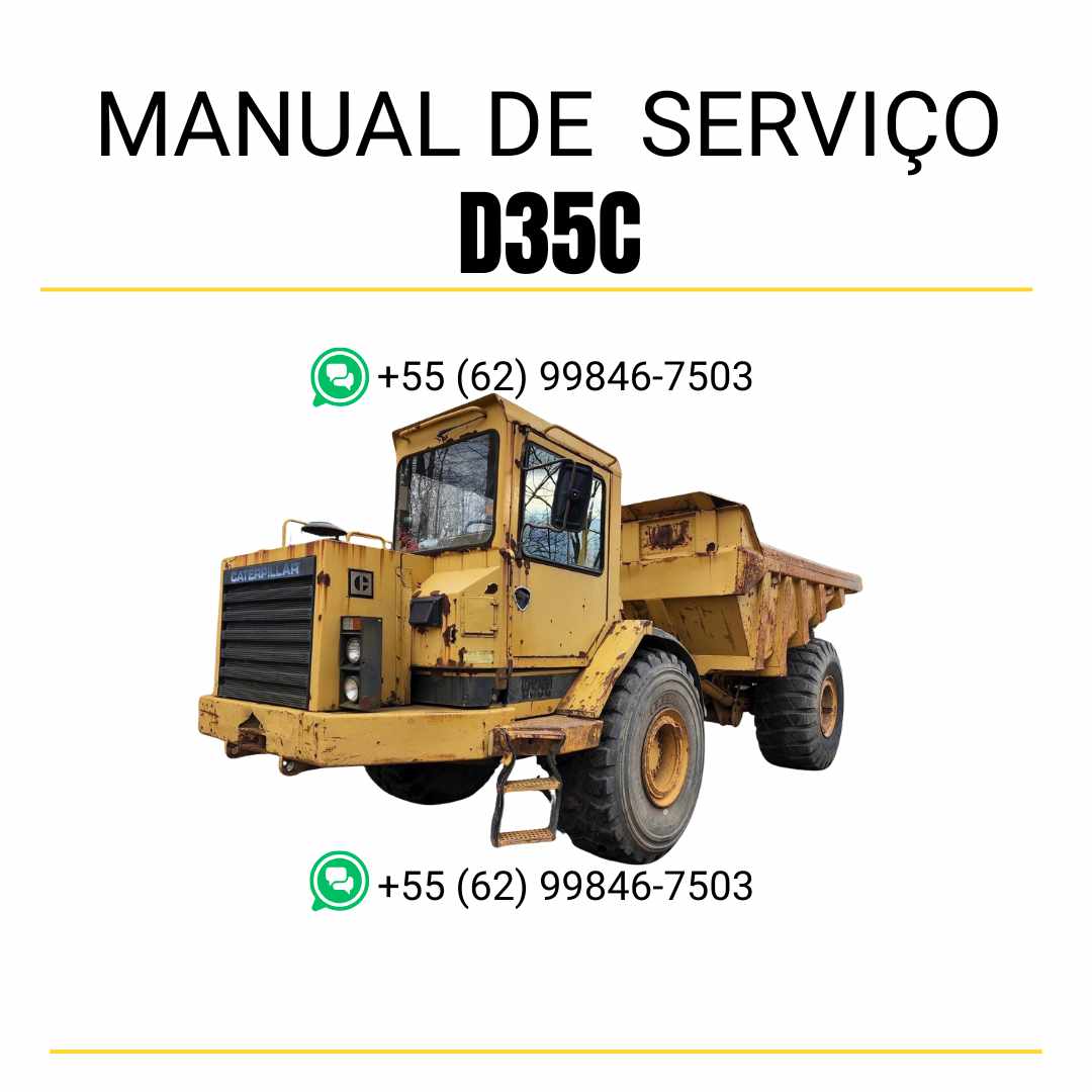 Manual de serviço Caterpillar D35C caminhão articulado em PDF, versão em inglês com orientações detalhadas de manutenção e diagramas técnicos