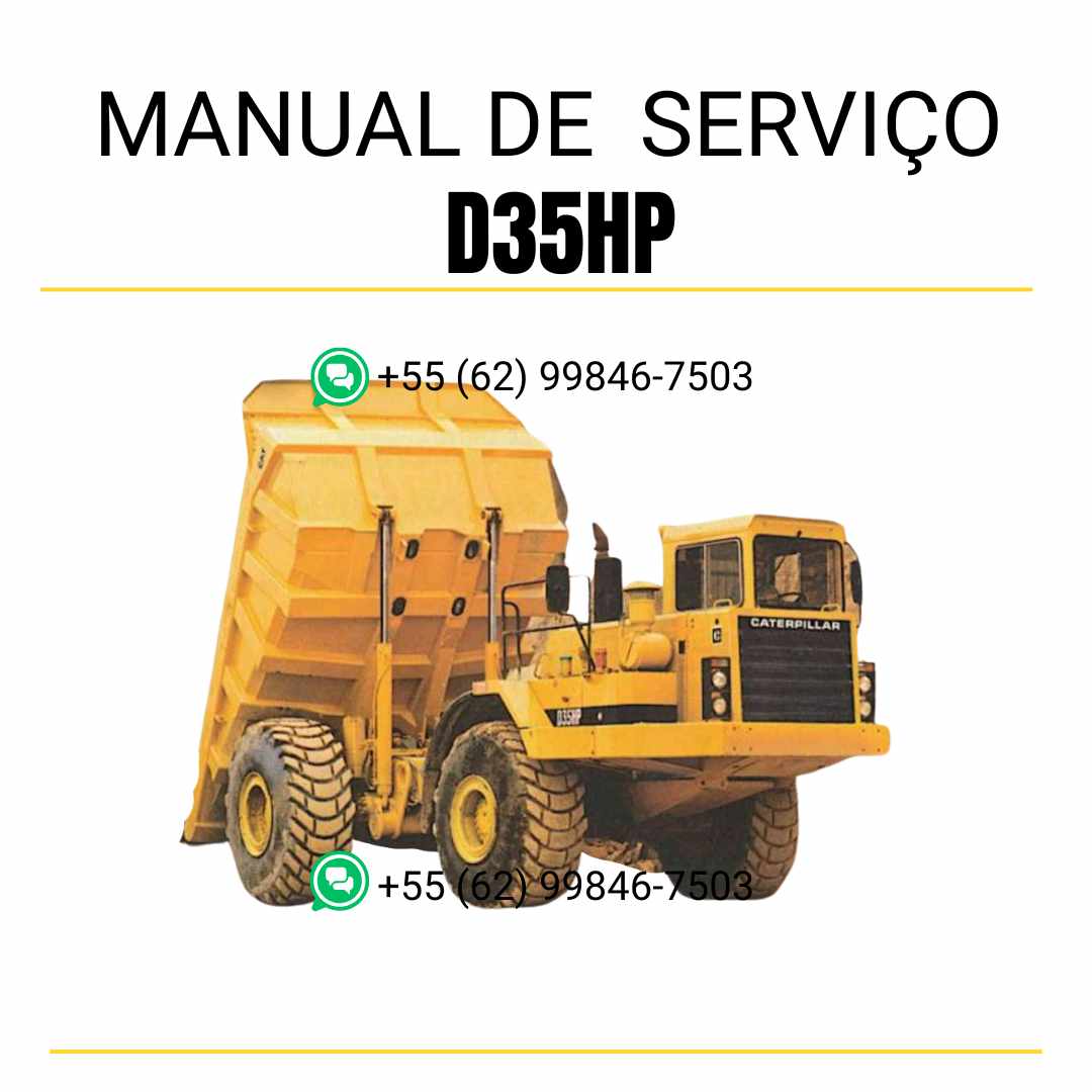 Manual de serviço Caterpillar D35HP caminhão articulado em PDF, guia em inglês com instruções detalhadas de manutenção e reparos técnicos