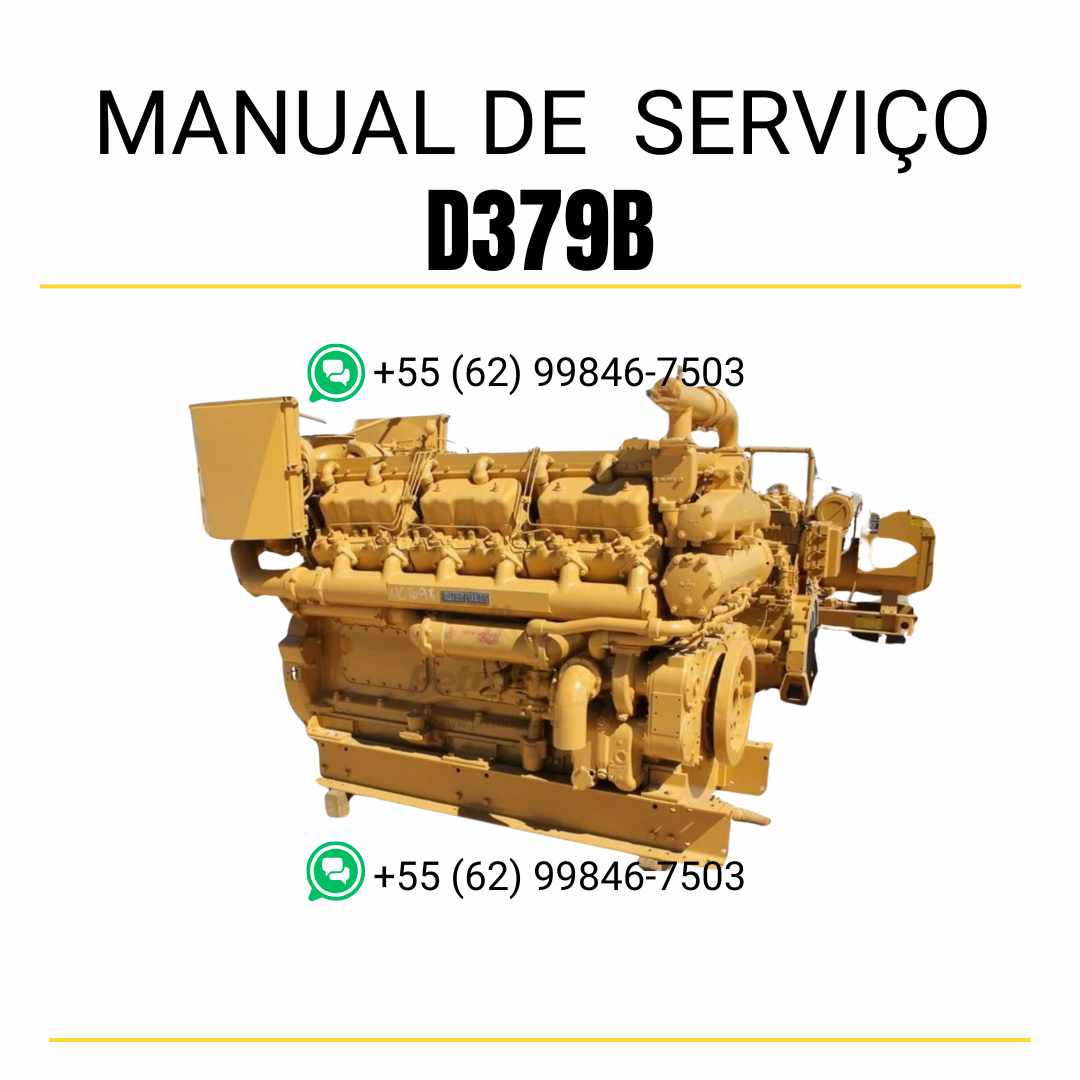 Manual de serviço do motor industrial Caterpillar D379B em PDF, com guia completo de manutenção, diagramas ilustrados e instruções técnicas