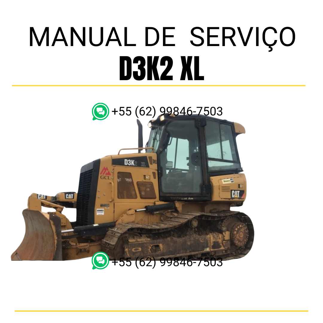 Manual de serviço Caterpillar D3K2 XL em inglês, PDF detalhado para trator de esteira com guia completo de manutenção e instruções técnicas