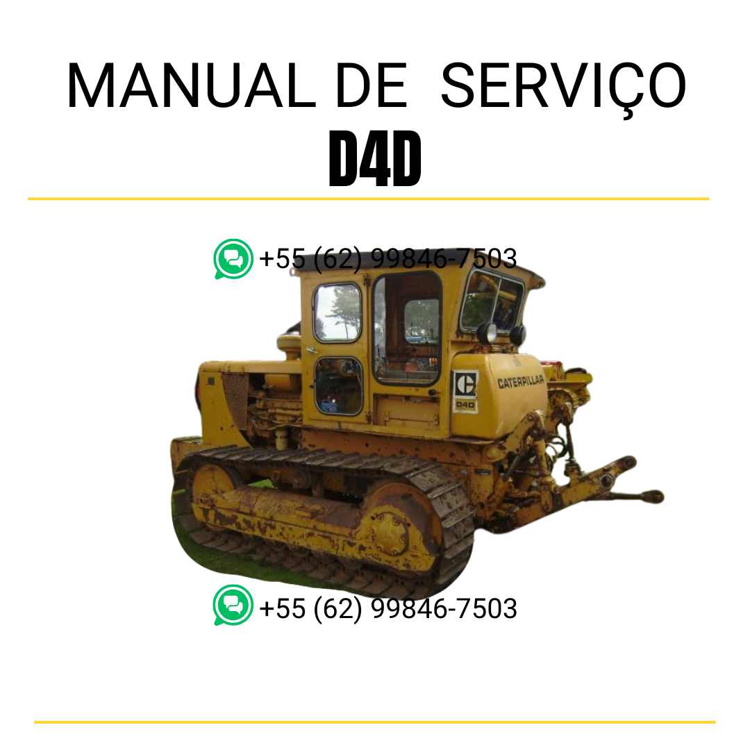 Manual de serviço Caterpillar D4D em inglês, PDF detalhado para trator de esteira com instruções técnicas e guia completo de manutenção