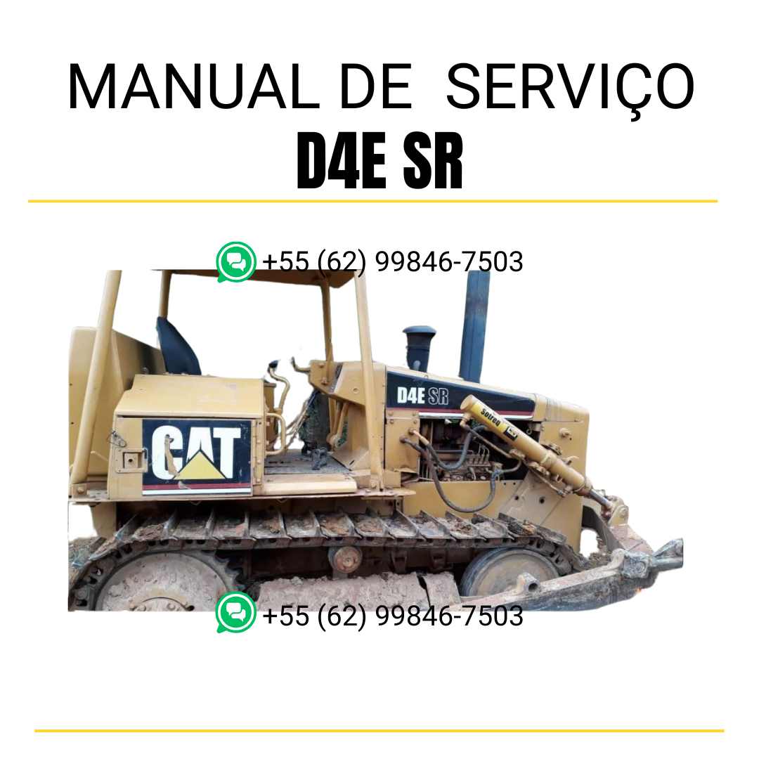 Manual de serviço Caterpillar D4E SR em inglês, PDF completo para trator de esteira com guia de manutenção detalhado e instruções técnicas