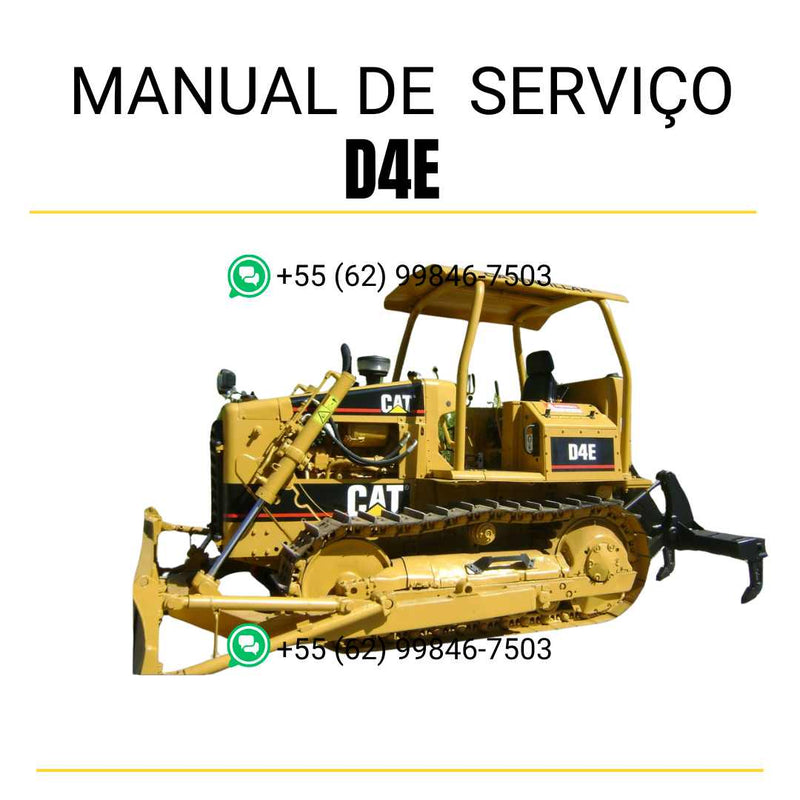 Manual de serviço Caterpillar D4E para trator de esteira em inglês (PDF), com instruções completas e ilustrações técnicas detalhadas.