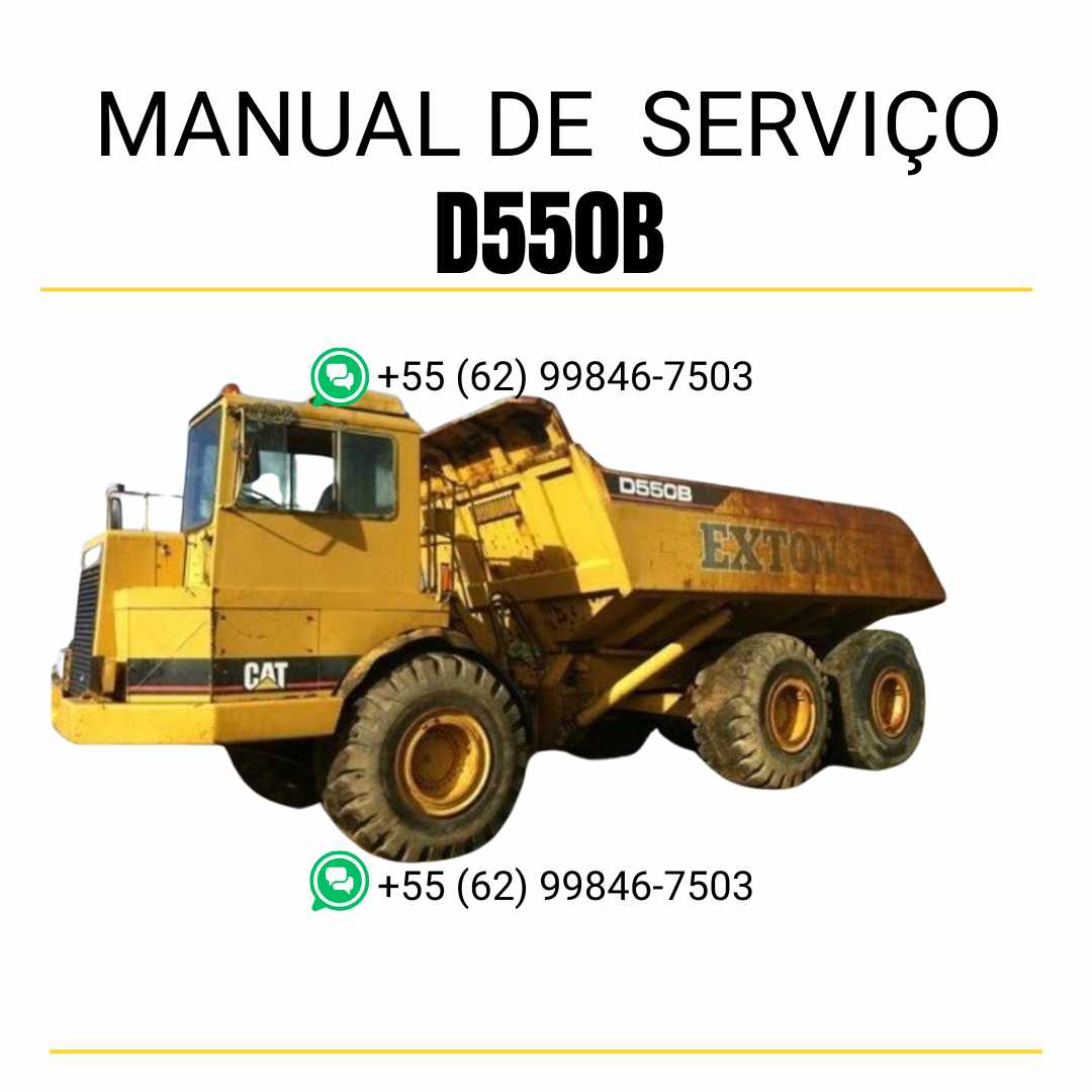 Manual de serviço Caterpillar D550B caminhão articulado em PDF, material em inglês com instruções técnicas completas para manutenção e reparos