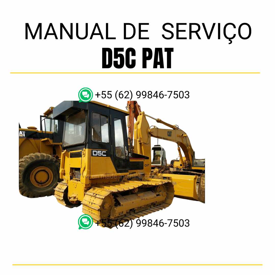 Manual de serviço Caterpillar D5C PAT em inglês, PDF completo para bulldozer com instruções técnicas detalhadas e guia de manutenção