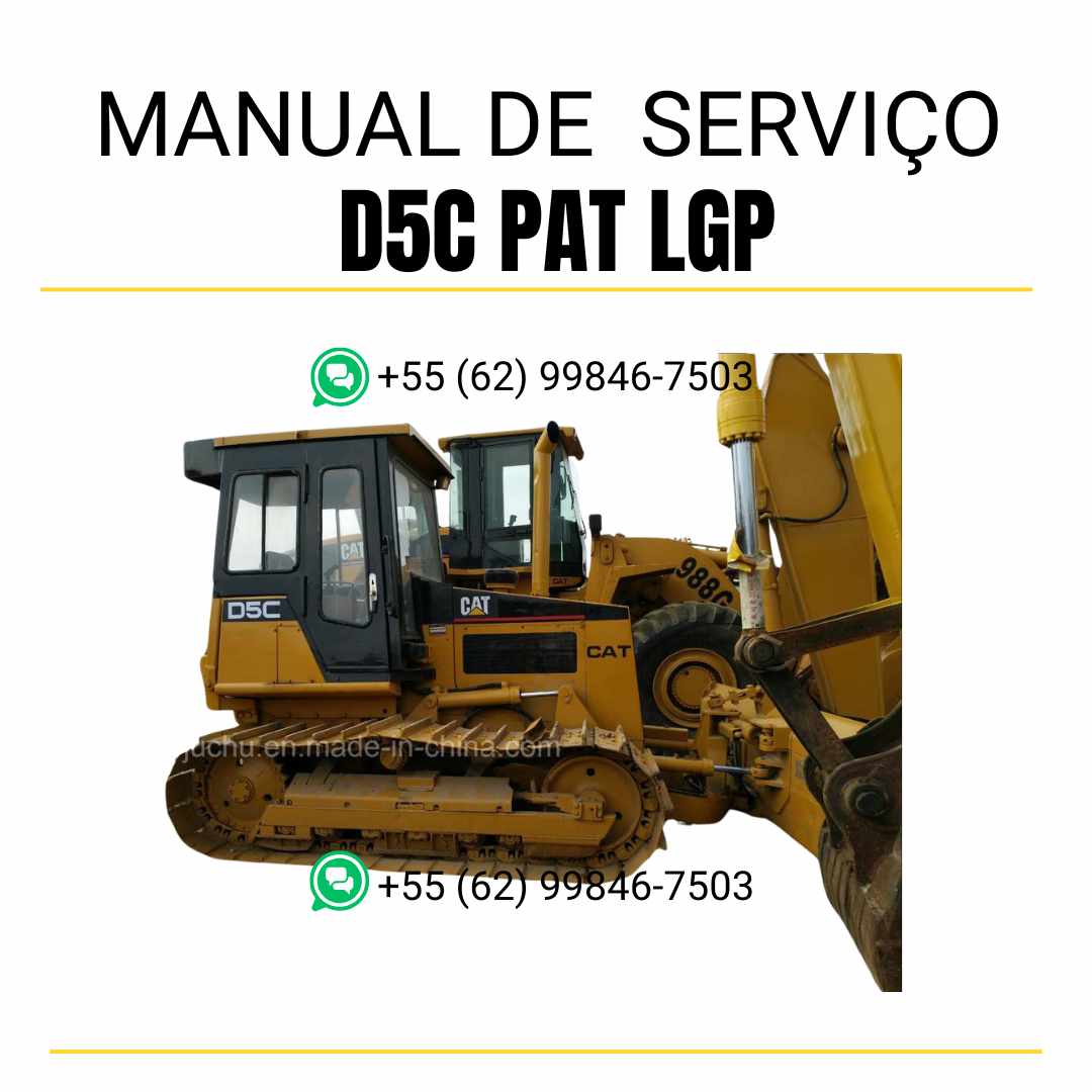 Manual de serviço Caterpillar D5C PAT LGP em inglês, PDF para bulldozer com instruções técnicas completas e guia prático de manutenção
