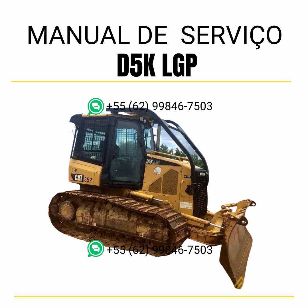 Manual de serviço Caterpillar D5K LGP em inglês, PDF completo para trator de esteira com instruções técnicas e guia de manutenção detalhada