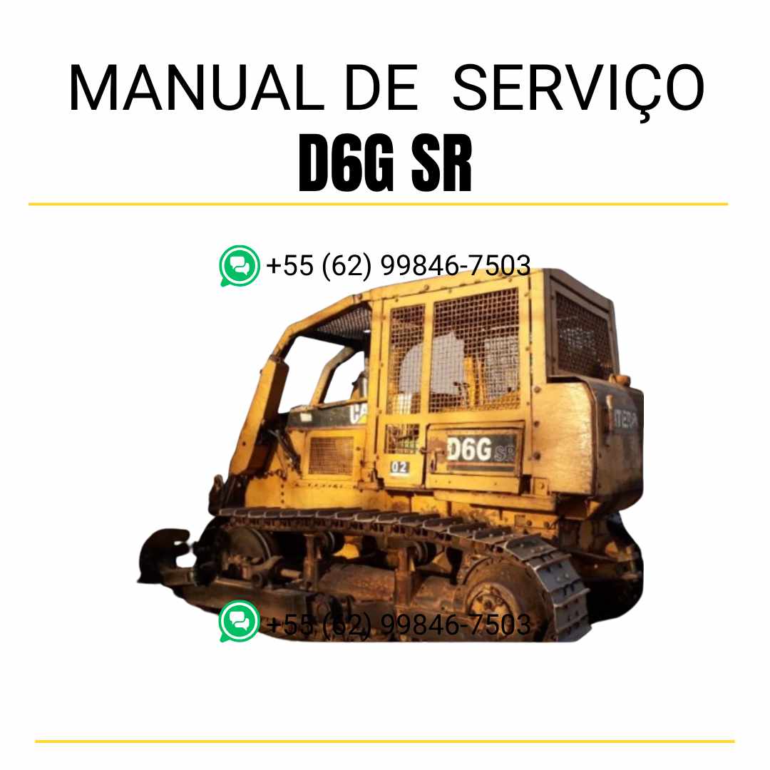 Manual de serviço Caterpillar D6G SR trator de esteira em inglês, guia técnico completo de manutenção e reparos detalhados em PDF