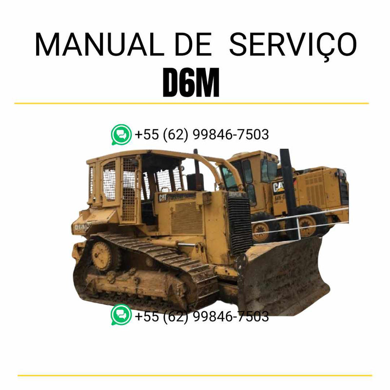 Manual de serviço Caterpillar D6M trator de esteira em inglês, guia completo de manutenção com instruções técnicas detalhadas em PDF