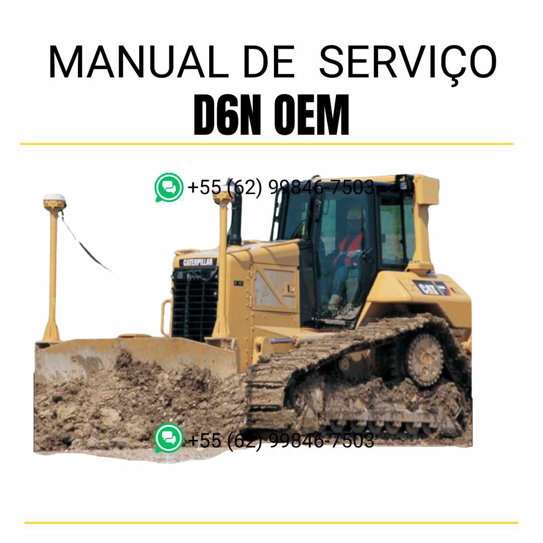 Manual de serviço Caterpillar D6N OEM trator de esteira em inglês, guia técnico detalhado de manutenção e reparos completos em PDF