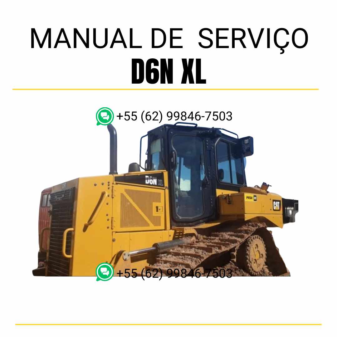 Manual de serviço Caterpillar D6N XL trator de esteira em inglês, guia completo de manutenção e instruções técnicas detalhadas em PDF