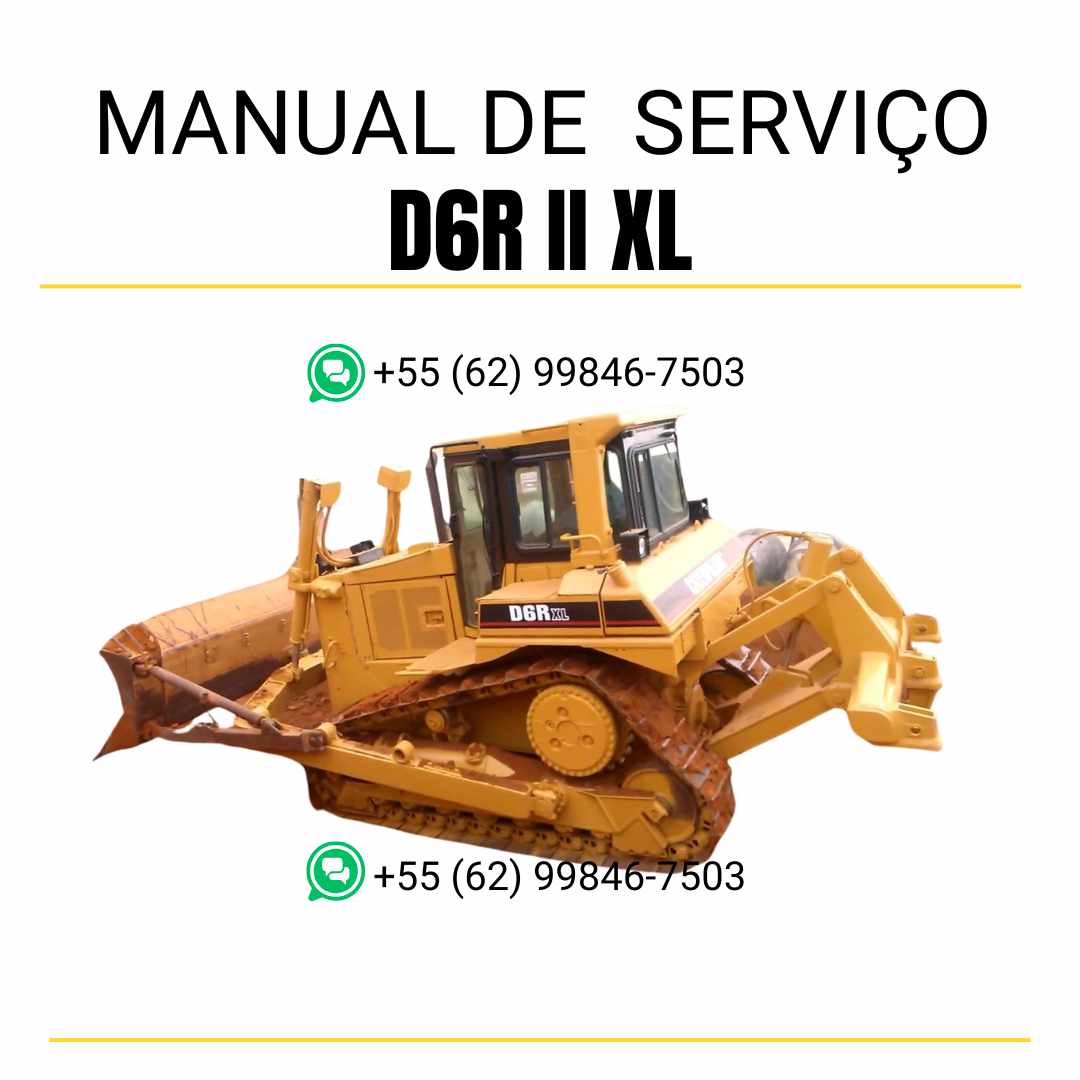 Manual de serviço em PDF do trator de esteira Caterpillar D6R II XL com instruções detalhadas de manutenção preventiva, ajustes e reparos técnicos