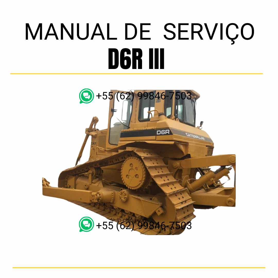 Manual de serviço Caterpillar D6R III trator de esteira em inglês, guia técnico completo de manutenção e reparos detalhados em PDF
