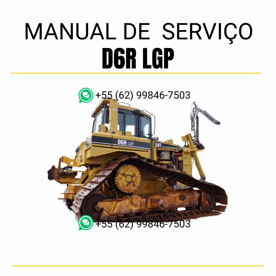 Manual de serviço Caterpillar D6R LGP trator de esteira em inglês, guia técnico completo de manutenção e reparos detalhados em PDF