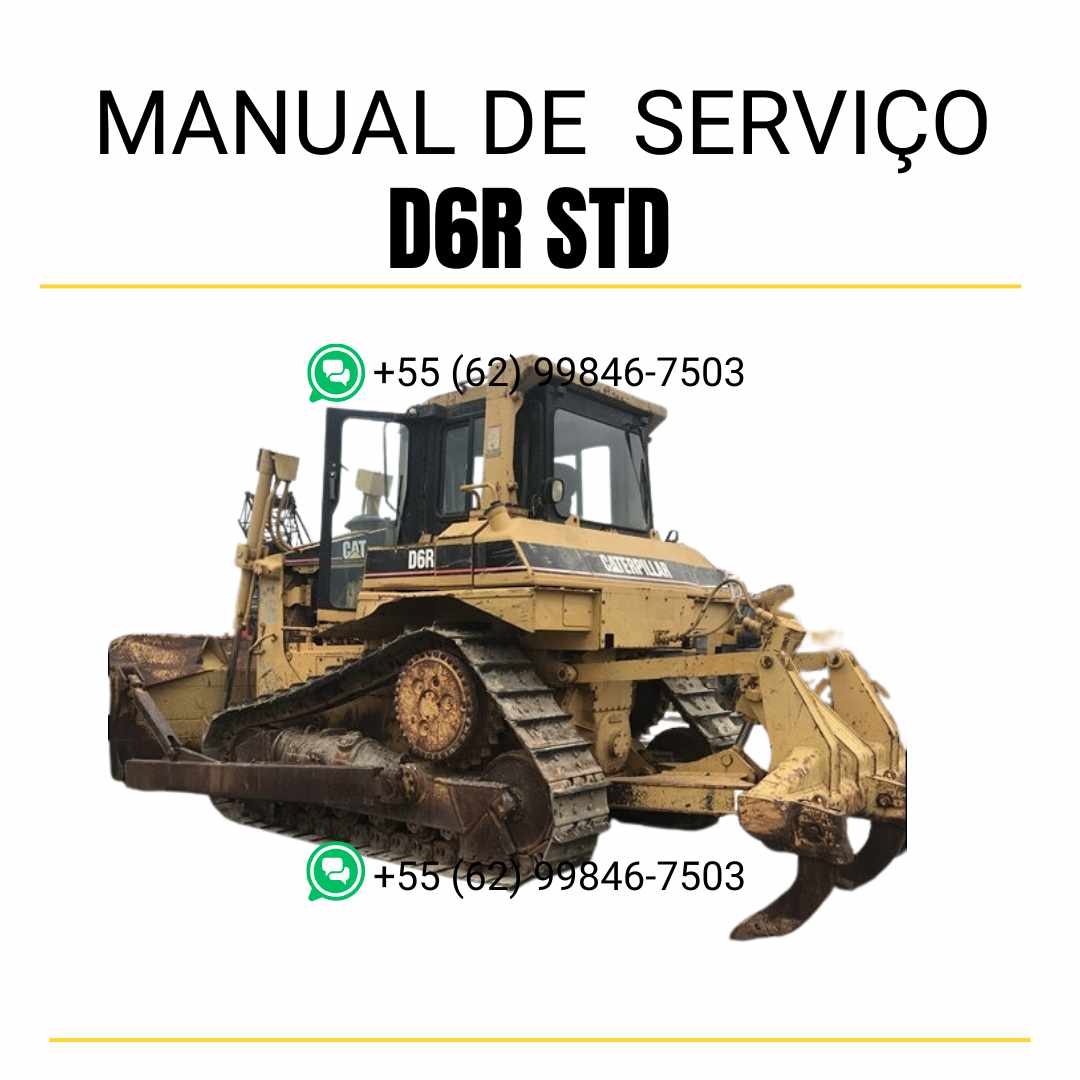 Manual de serviço Caterpillar D6R STD trator de esteira em inglês, guia completo de manutenção e instruções técnicas detalhadas em PDF