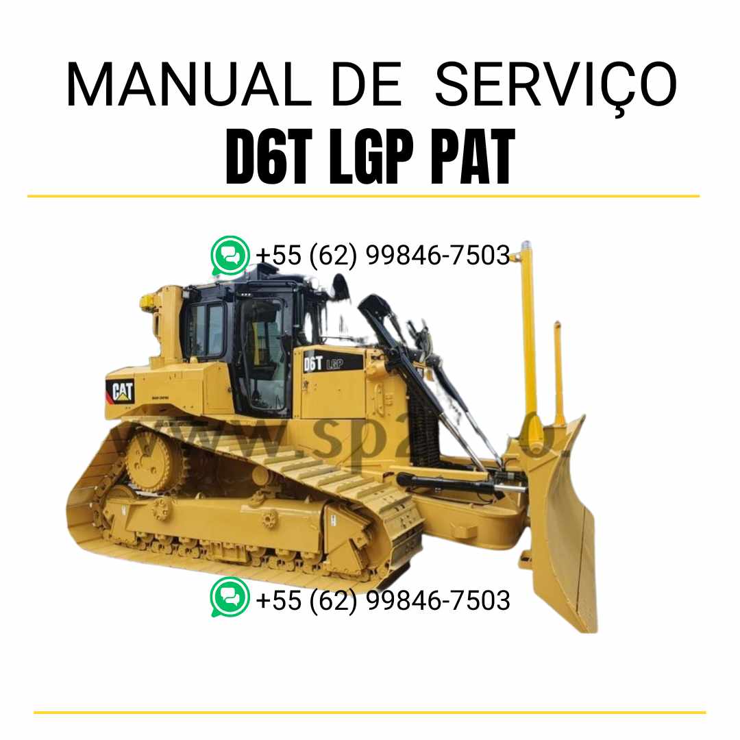 Manual de serviço Caterpillar D6T LGP PAT trator de esteira em inglês, guia completo de manutenção com instruções técnicas detalhadas em PDF