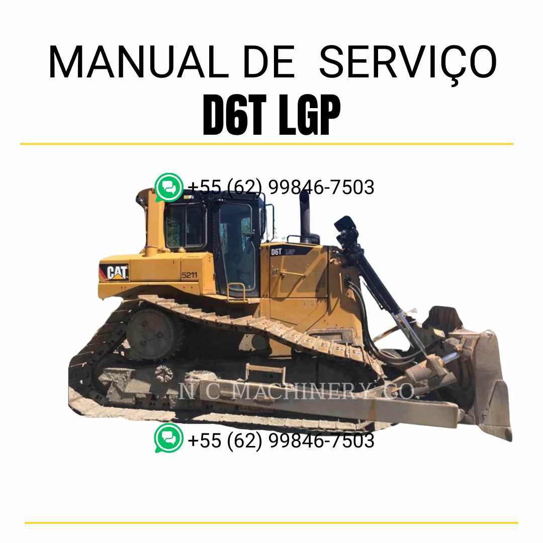 Manual de serviço Caterpillar D6T LGP trator de esteira em inglês, guia completo de manutenção com instruções técnicas detalhadas em PDF