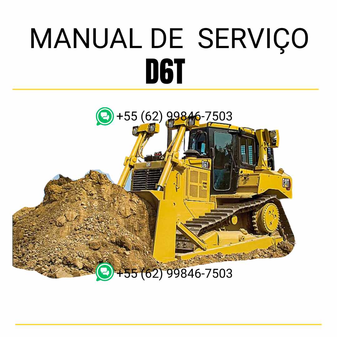 Manual de serviço Caterpillar D6T trator de esteira em inglês, guia técnico detalhado de manutenção e reparos completos em PDF