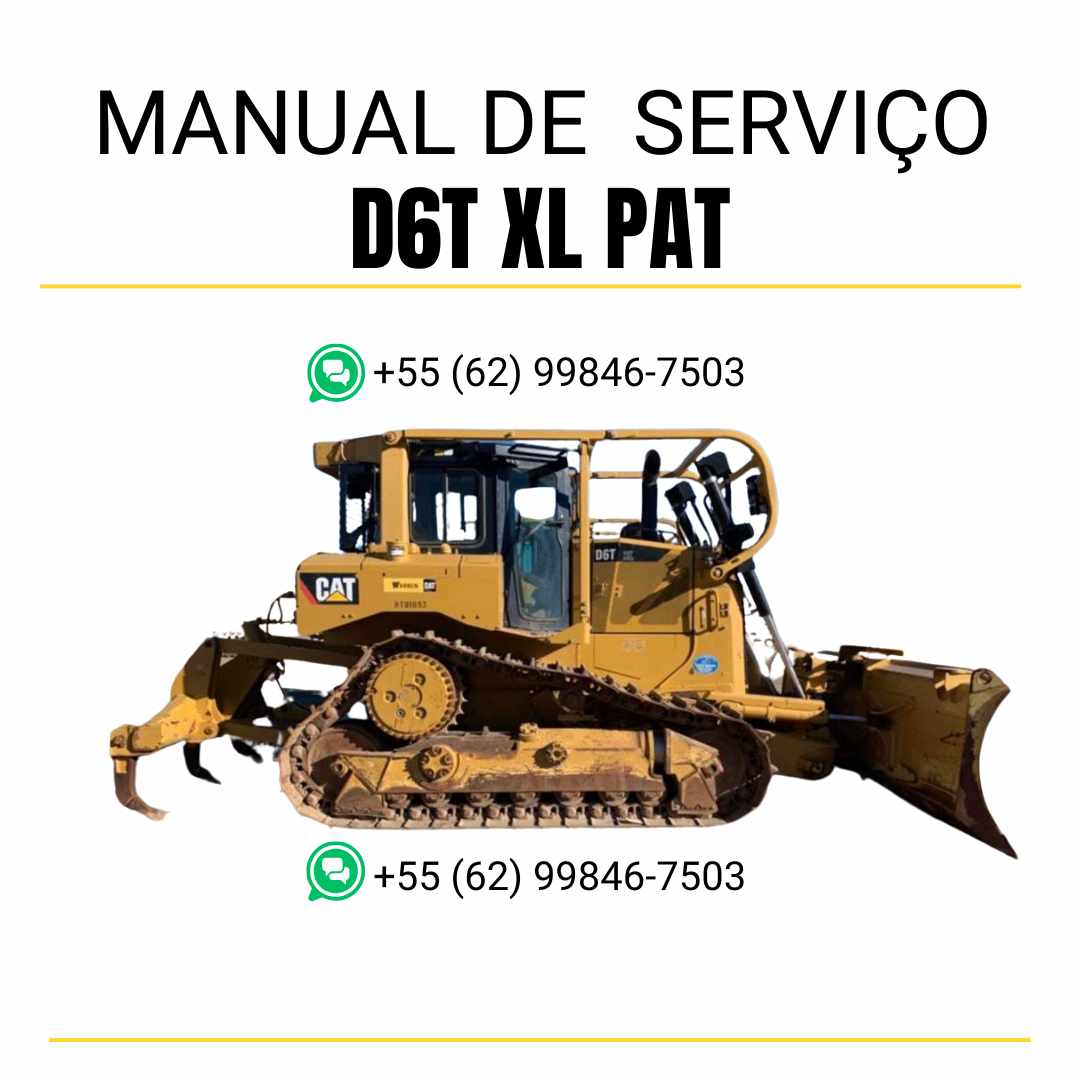 Manual de serviço Caterpillar D6T XL PAT trator de esteira em inglês, guia completo de manutenção com instruções técnicas detalhadas em PDF