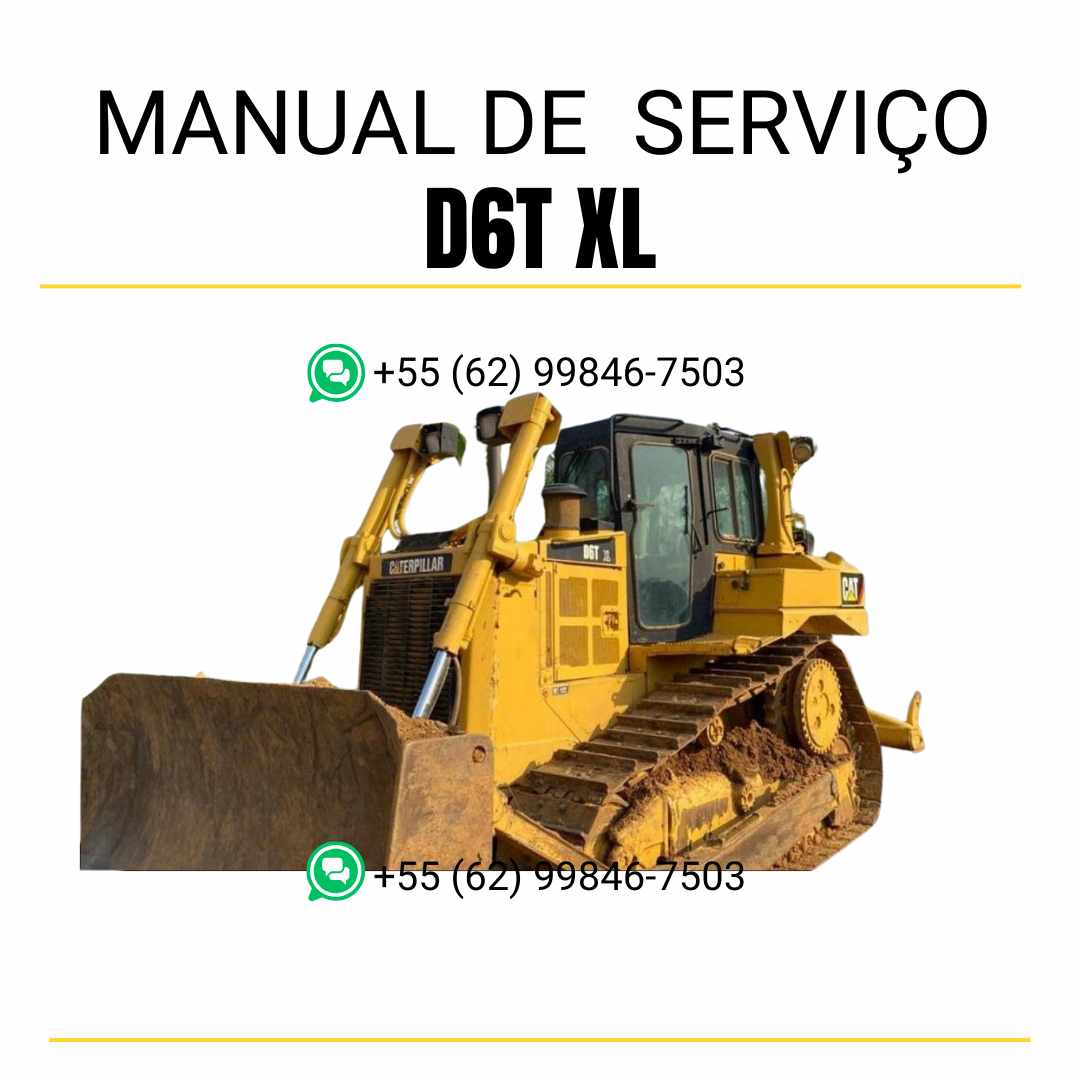Manual de serviço Caterpillar D6T XL trator de esteira em inglês, guia técnico completo de manutenção e reparos detalhados em PDF