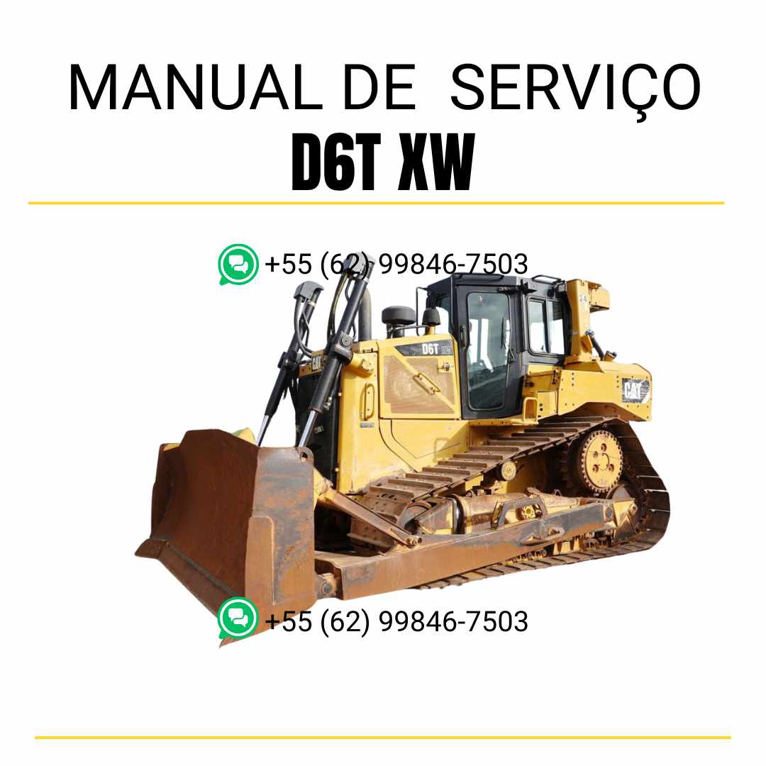 Manual de serviço Caterpillar D6T XW trator de esteira em inglês, guia técnico completo de manutenção e reparos detalhados em PDF