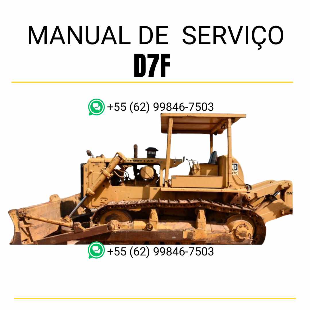 Manual de serviço Caterpillar D7F trator de esteira em inglês, guia completo de manutenção com instruções técnicas detalhadas em PDF