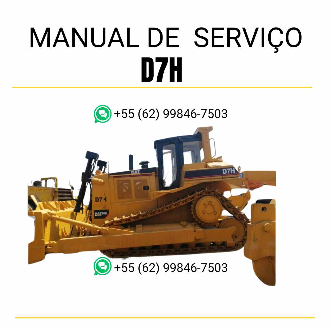 Manual de serviço Caterpillar D7H trator de esteira em inglês, guia técnico completo de manutenção e reparos detalhados em PDF
