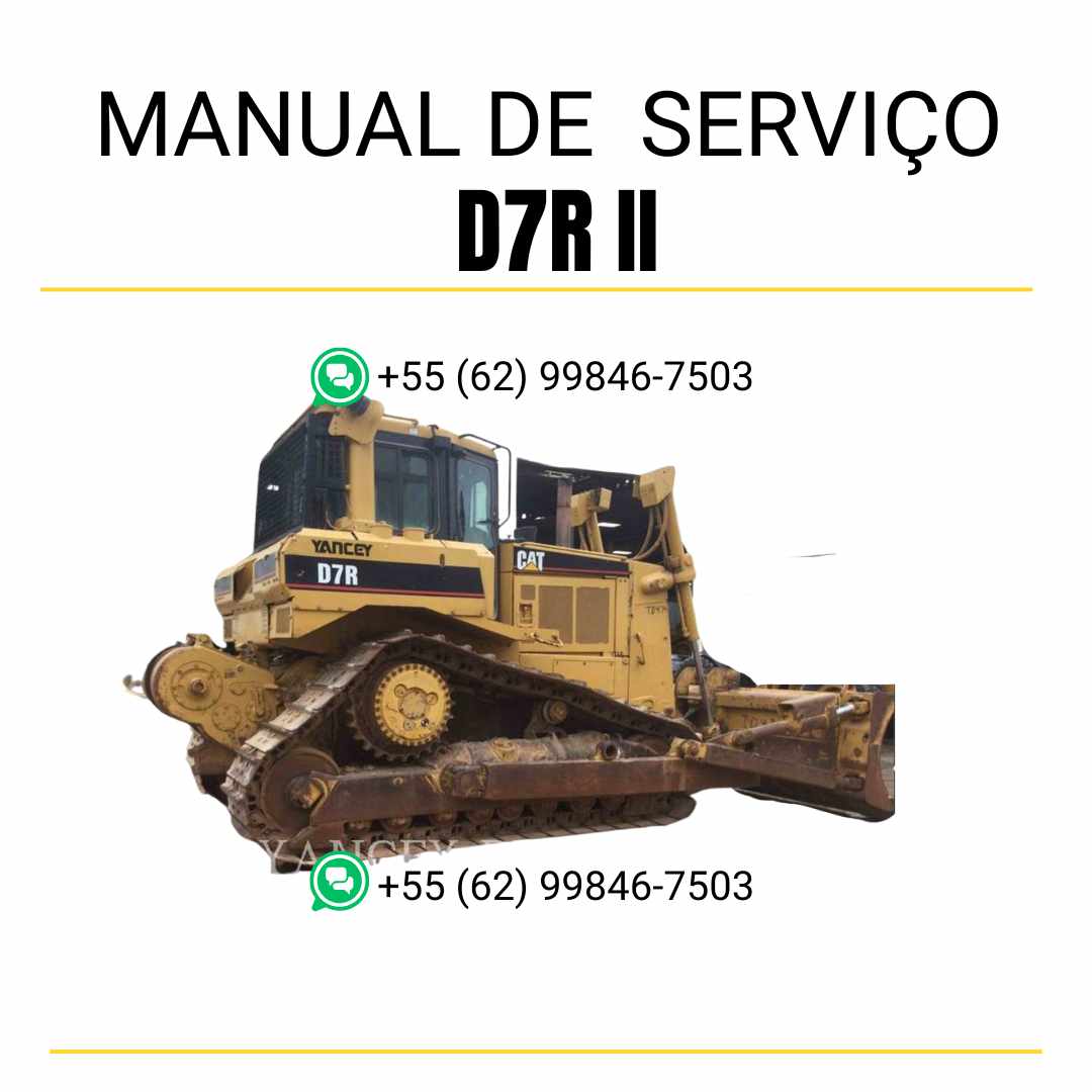 Manual de serviço Caterpillar D7R II trator de esteira em inglês, guia técnico completo de manutenção e reparos detalhados em PDF