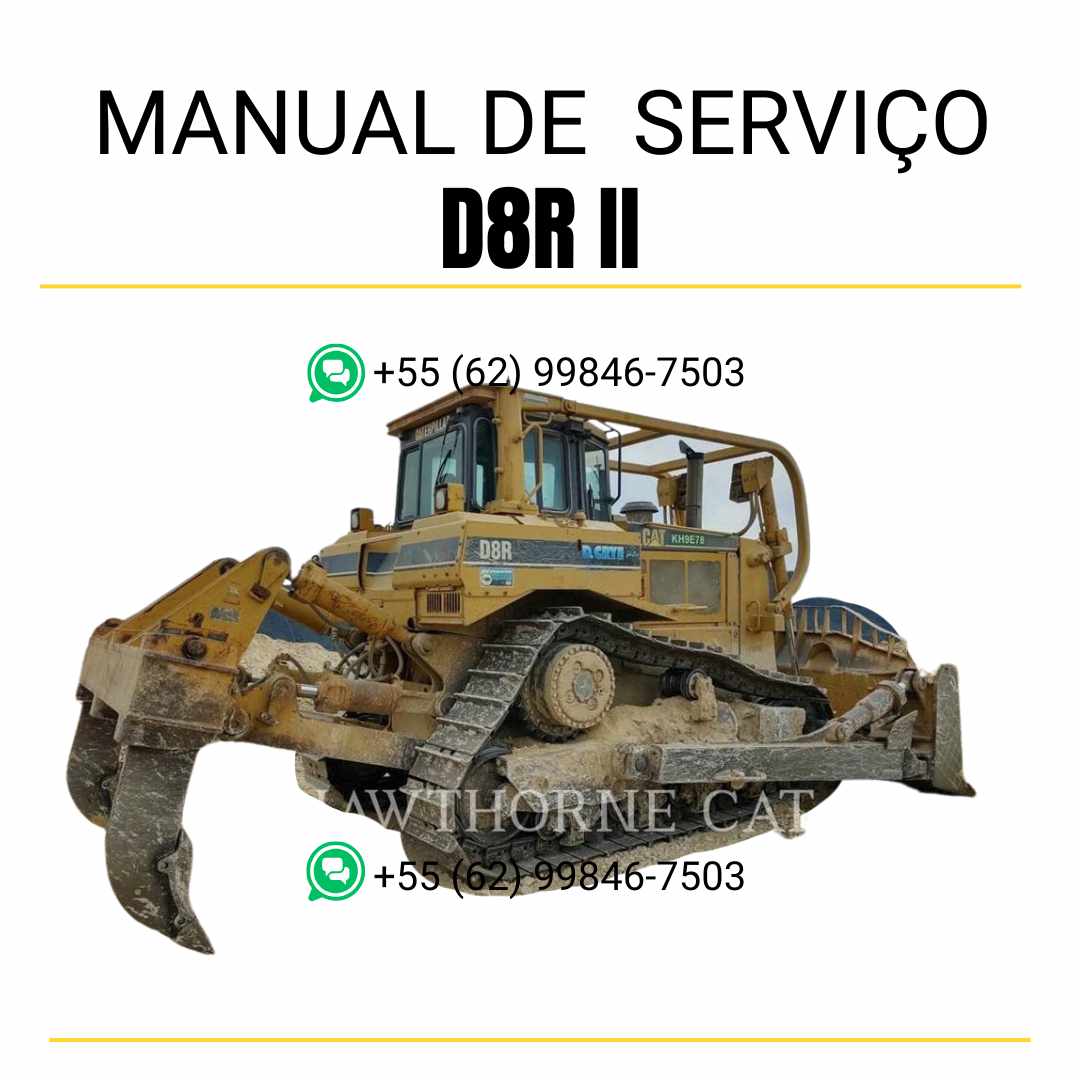 Manual de serviço Caterpillar D8R II trator de esteira em inglês, guia completo de manutenção e reparos técnicos detalhados em PDF