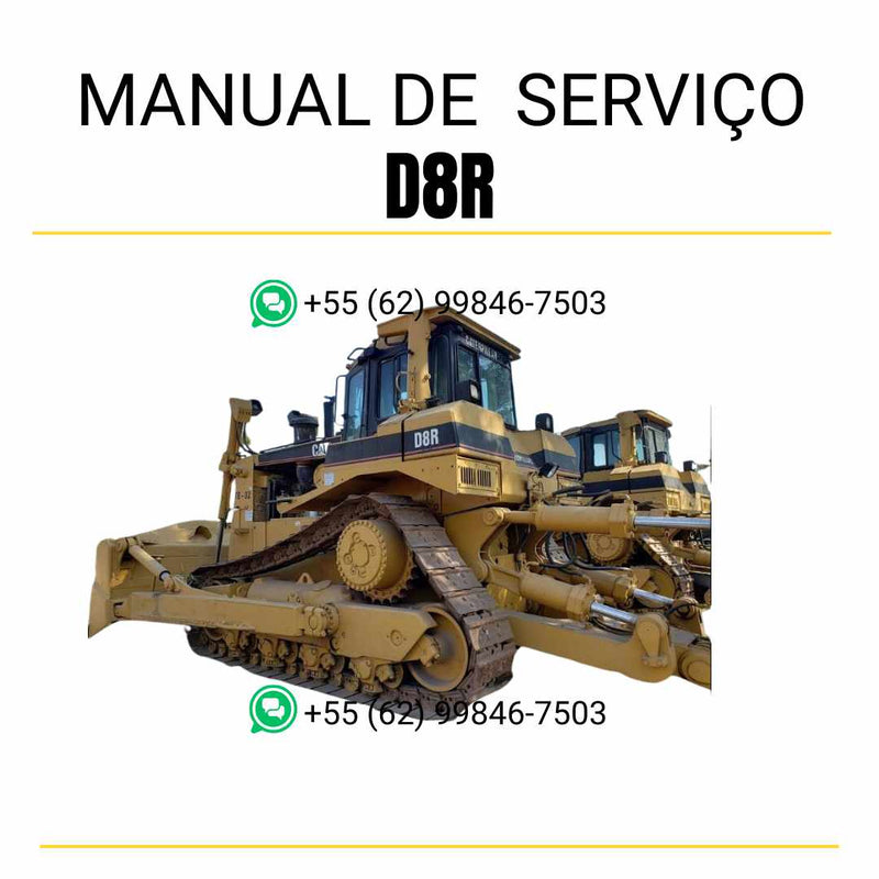 Manual de serviço Caterpillar D8R trator de esteira em inglês, guia técnico completo de manutenção e reparos detalhados em PDF