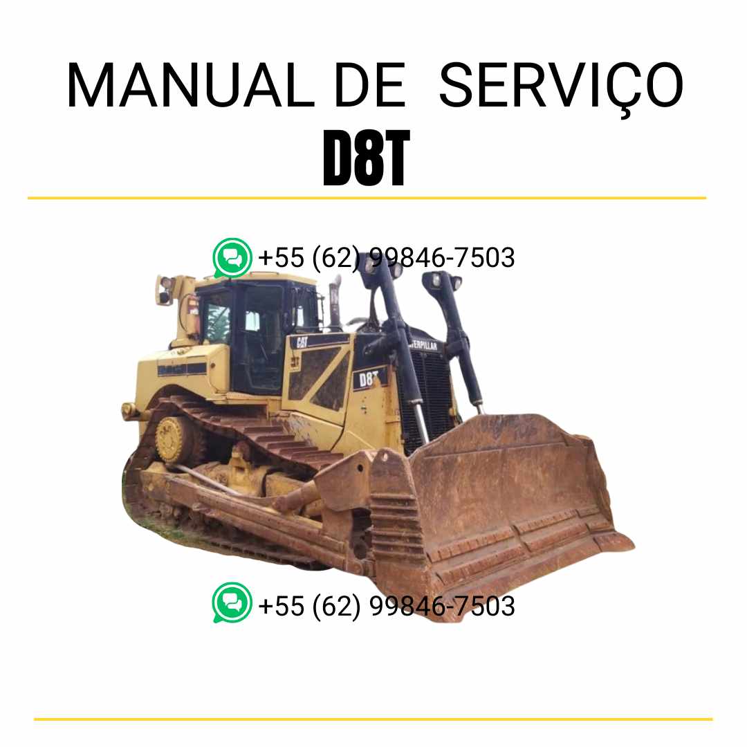 Manual de serviço Caterpillar D8T trator de esteira em inglês, guia técnico detalhado de manutenção e reparos completos em PDF