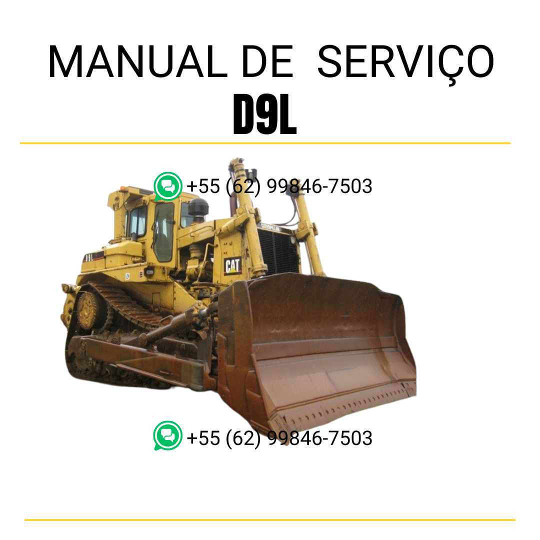 Manual de serviço Caterpillar D9L trator de esteira em inglês, guia técnico completo de manutenção e reparos detalhados em PDF