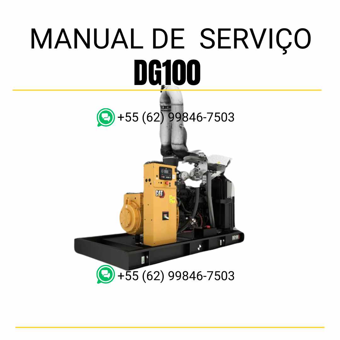 Manual de serviço em PDF do grupo gerador Caterpillar DG100 com instruções técnicas detalhadas para manutenção preventiva, diagnóstico e reparos