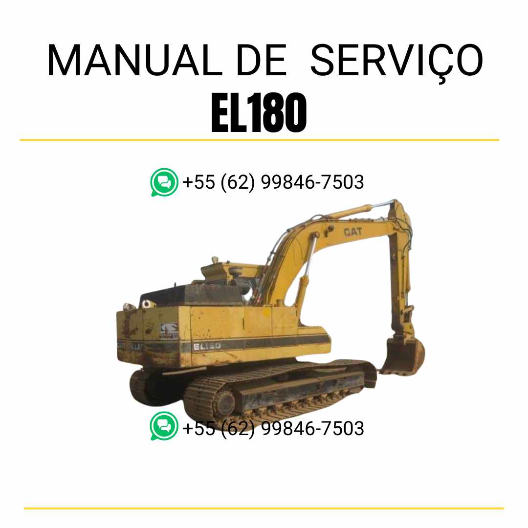 Manual de serviço em PDF da escavadora Caterpillar EL180 em inglês com instruções técnicas completas para manutenção, ajustes e reparos