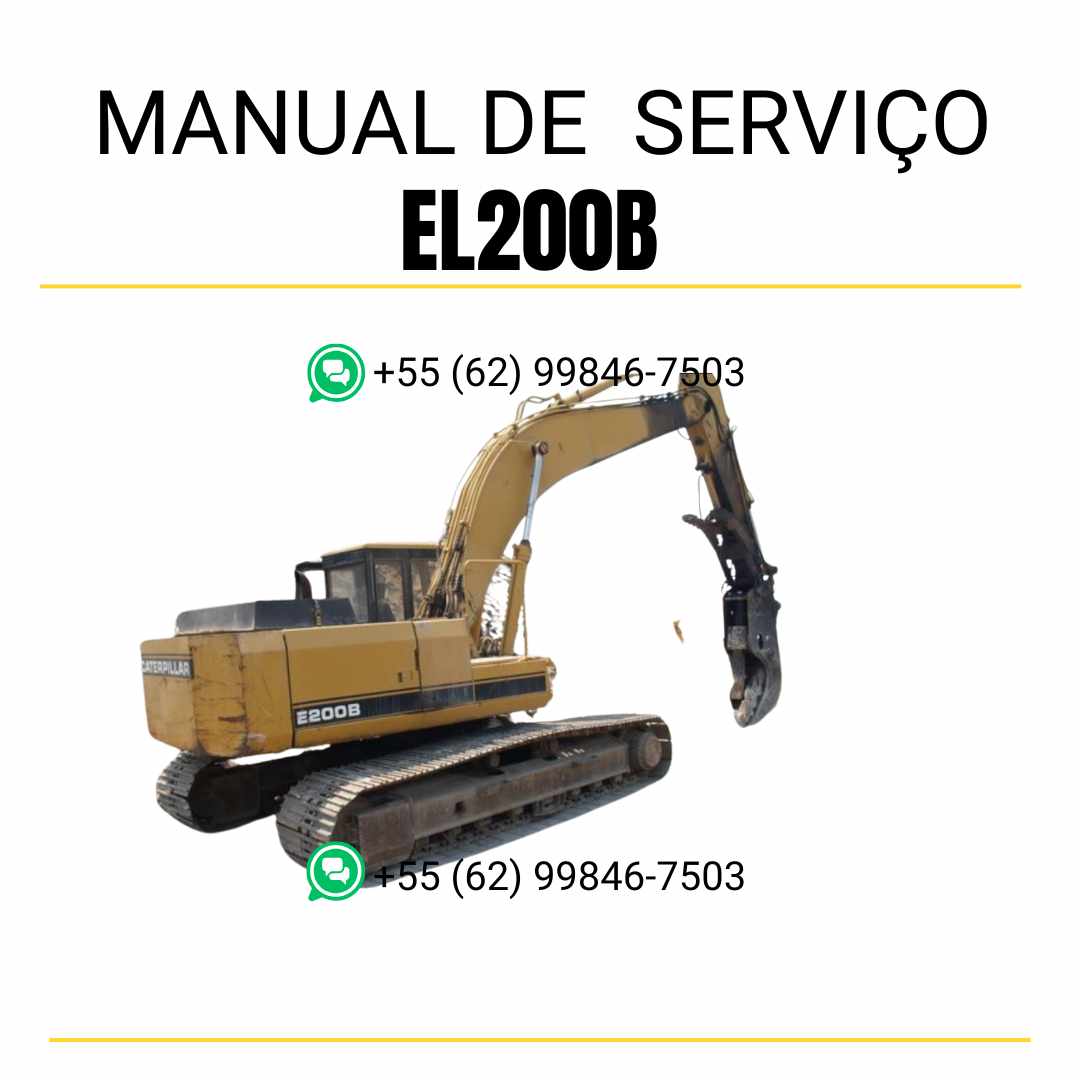 Manual de serviço em PDF da escavadora Caterpillar EL200B em inglês com procedimentos técnicos completos de manutenção e reparos detalhados