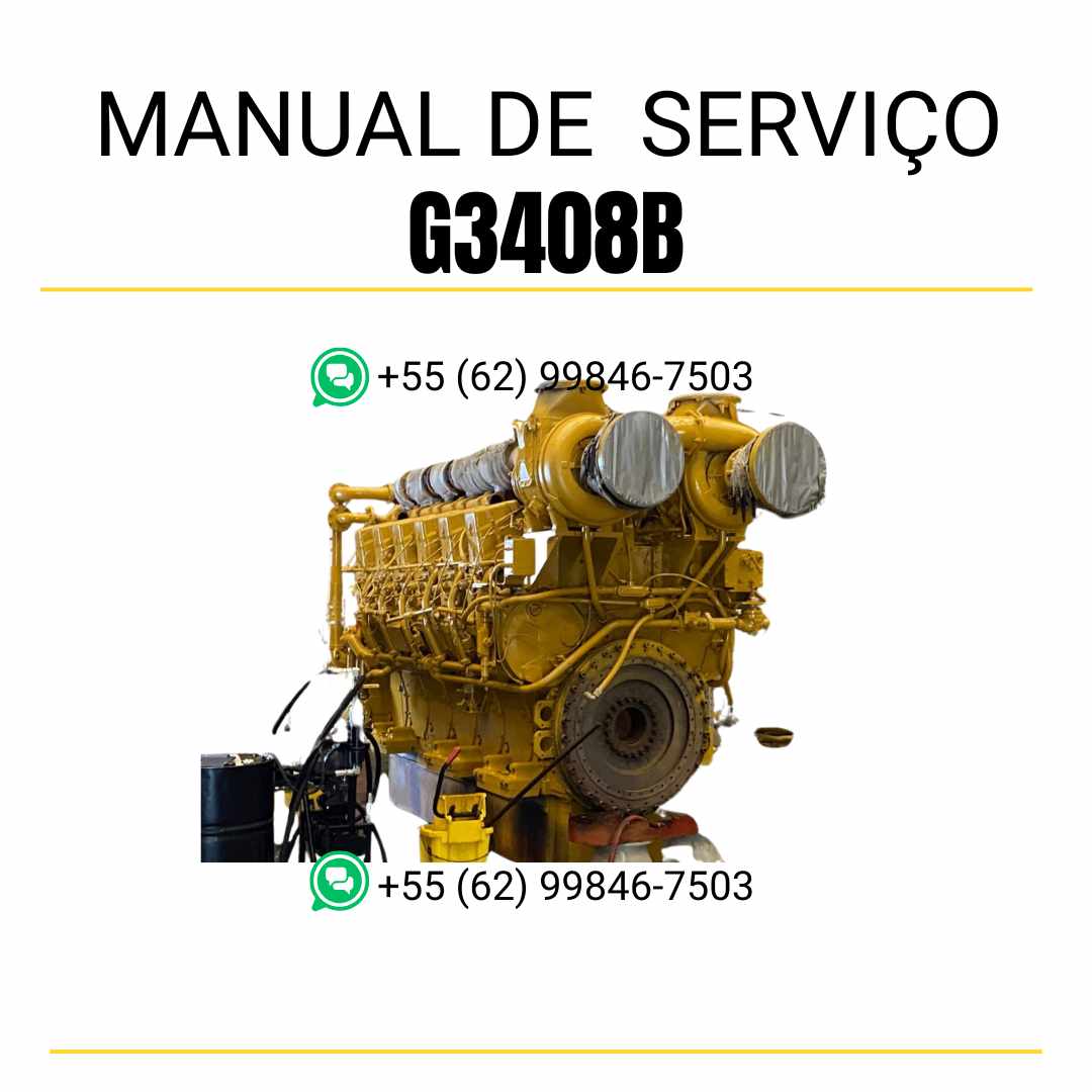 Manual de serviço em PDF do motor industrial Caterpillar G3408B para máquinas pesadas, guia completo de manutenção com diagramas técnicos e instruções detalhadas