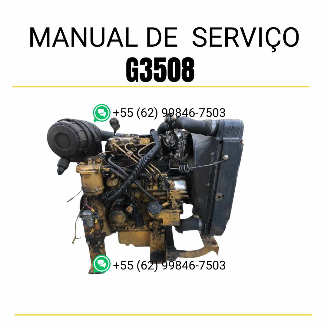 Manual de serviço em PDF do motor industrial Caterpillar G3508 para máquinas industriais, guia completo de manutenção com instruções detalhadas e diagramas técnicos