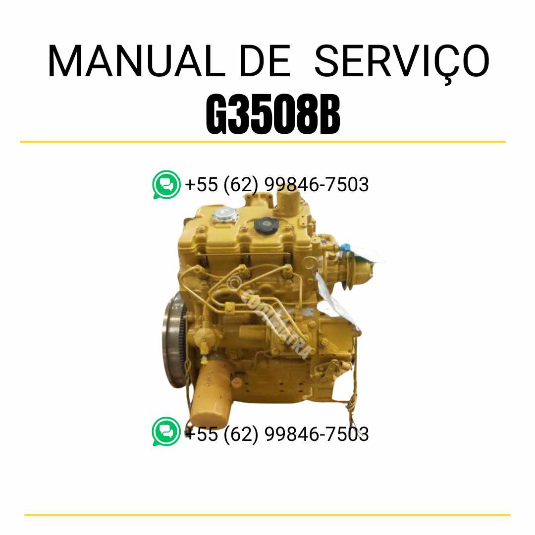Manual de serviço em PDF do motor industrial Caterpillar G3508B para máquinas pesadas, guia completo de manutenção com instruções detalhadas e diagramas técnicos