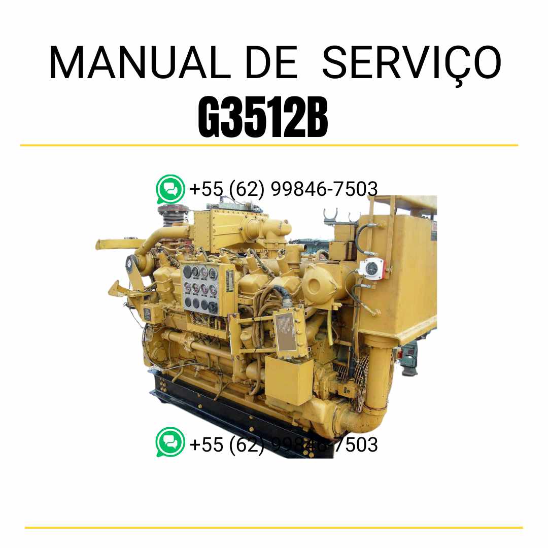 Manual de serviço em PDF do motor industrial Caterpillar G3512B para máquinas pesadas, guia completo de manutenção com instruções e diagramas técnicos