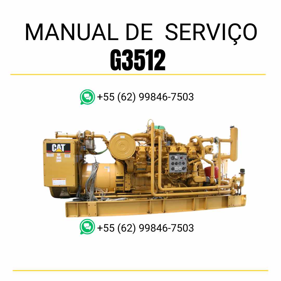 Manual de serviço em PDF do motor industrial Caterpillar G3512E para máquinas pesadas, guia completo de manutenção com instruções técnicas e diagramas