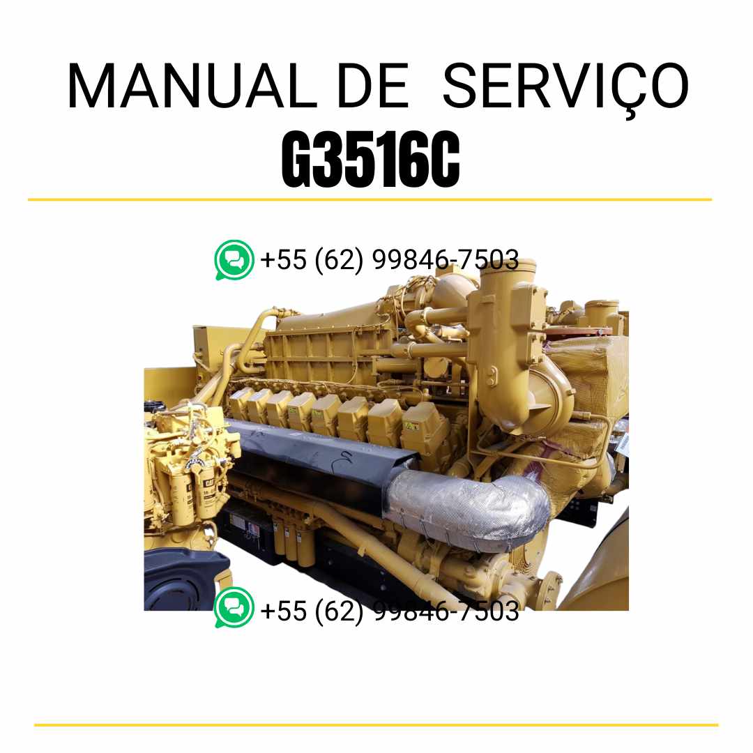 Manual de serviço em PDF do motor industrial Caterpillar G3516C para máquinas pesadas, guia técnico completo com ilustrações e manutenção detalhada