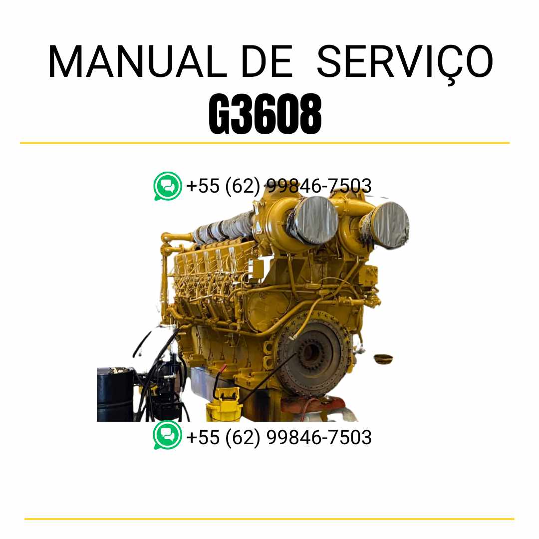 Manual de serviço em PDF do motor industrial Caterpillar G3608 para máquinas pesadas, guia completo de manutenção com instruções técnicas detalhadas