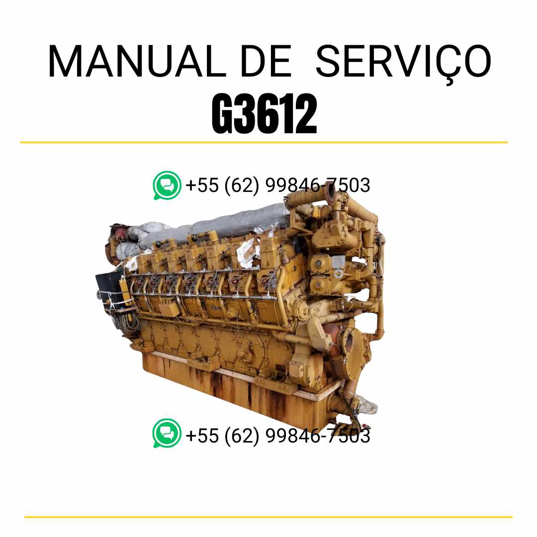 Manual de serviço em PDF do motor industrial Caterpillar G3612 para máquinas pesadas, guia técnico detalhado com instruções de manutenção e reparos