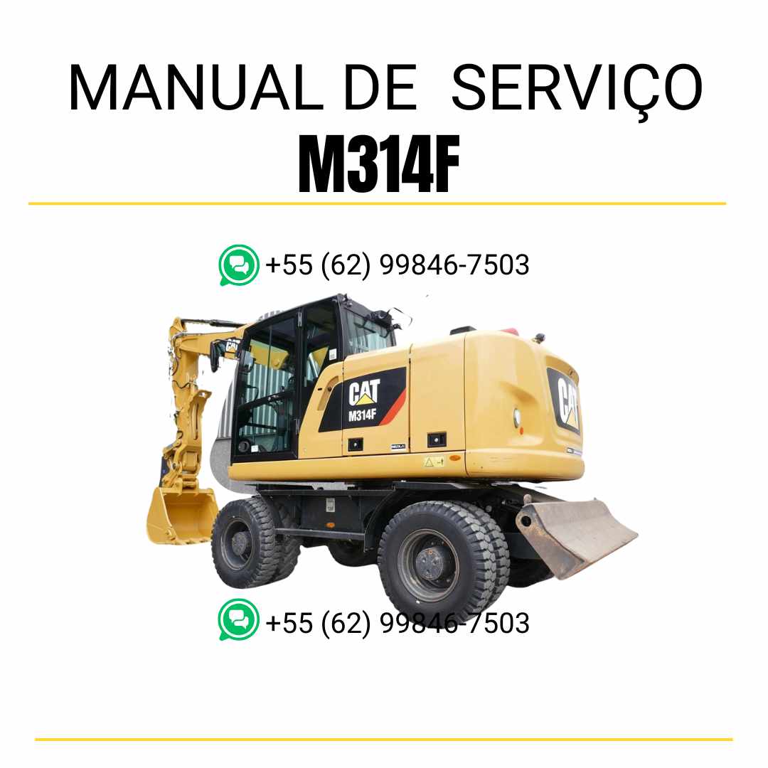 Manual de serviço Caterpillar M314F escavadeira de rodas em inglês, PDF com instruções de manutenção, reparos técnicos e diagramas ilustrados