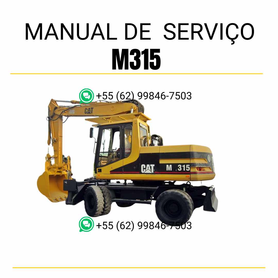 Manual de serviço em PDF da escavadora Caterpillar M315F em inglês com guia técnico detalhado para manutenção preventiva, diagnósticos e reparos