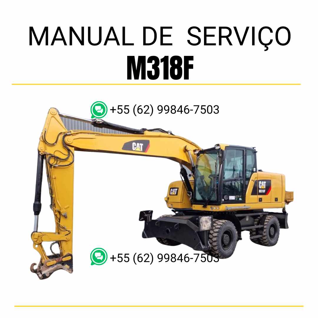 Manual de serviço Caterpillar M318F escavadeira de rodas em PDF, conteúdo em inglês com diagramas técnicos e instruções de manutenção completas